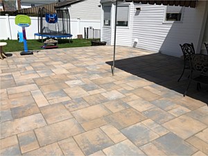 nicolock alpine ridge adobe blend with granite city border paver patio